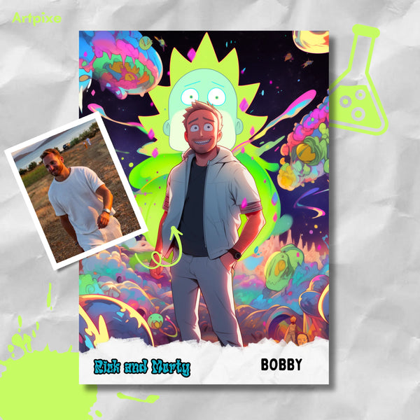 Retrato Caricatura Personalizado | Rick y Morty