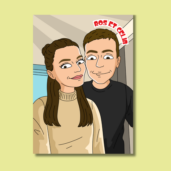 Retrato Caricatura Personalizado | Padres de familia